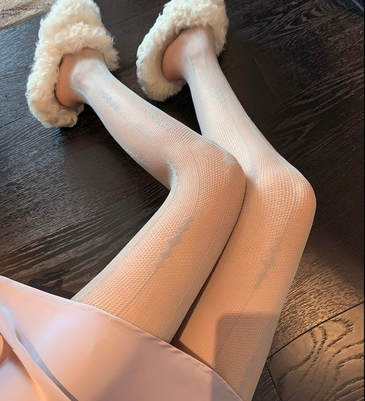 Women’s Sexy Retro Striped Tights – Hollow Out Pantyhose, Super Stretchy Spring & Autumn Leggings Stockings