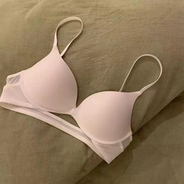 U-shaped Front Buckle Sexy Women's Bra Thin Breathable Small Chest Gathering Bras Comfortable Seamless Underwear Everyday Bra