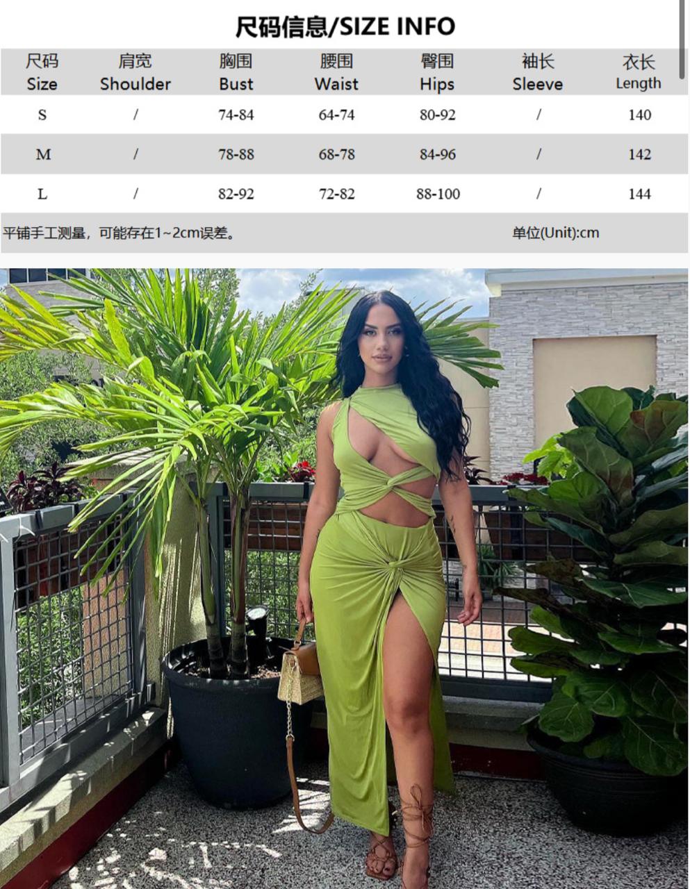 Sexy Hollow Out Irregular Green Slim Dress
