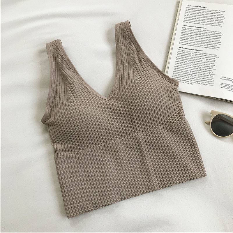 Short Outerwear Women's Sports Vest Summer 2022 New Bottoming Top Belt Chest Pad Tube Top Sling