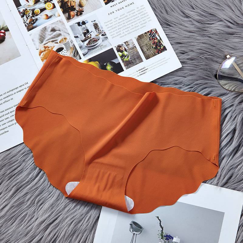 Seamless Underwear Ice Silk Girl Sexy Mid-waist Summer Women Panties