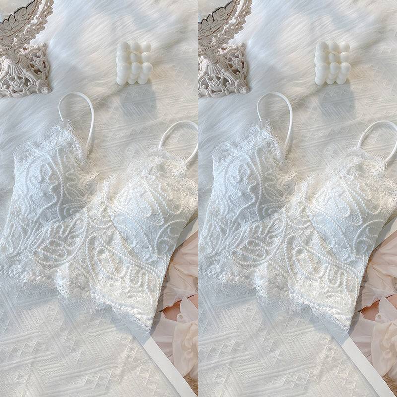 Sling Design Sense Top's Women's Outerwear Vest 2022 New Lace Sexy Beautiful Back Tube Top With Breast Pad