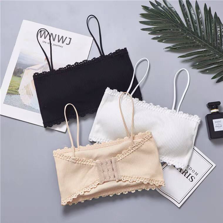 Tube Top Warp Chest Anti-glare Girl Bra Gather Underwear Bottom Hanging Short Summer With Beautiful Back