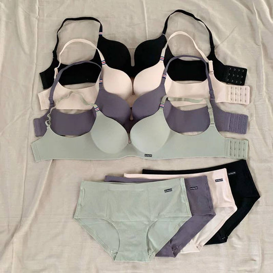 French Style No Steel Ring Gather Comfortable Bra For Women