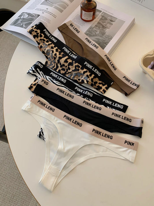 Sexy Thongs Low Waist Ice Silk Seamless Underwear for Women Sports Traceless Breathable Cotton Crotch Panties