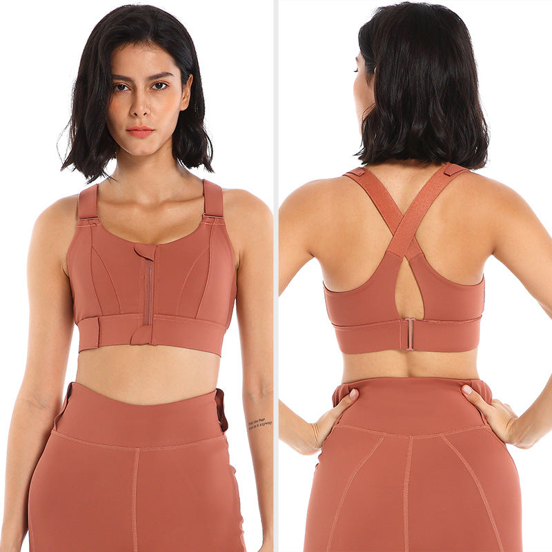 Sports Bras For Women Active Bra Yoga Vest Front Zipper Adjustable Lingerie Gym Workout Shockproof Athletic Brassiere