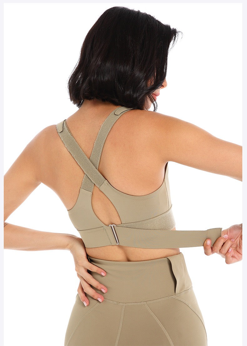 Sports Bras For Women Active Bra Yoga Vest Front Zipper Adjustable Lingerie Gym Workout Shockproof Athletic Brassiere