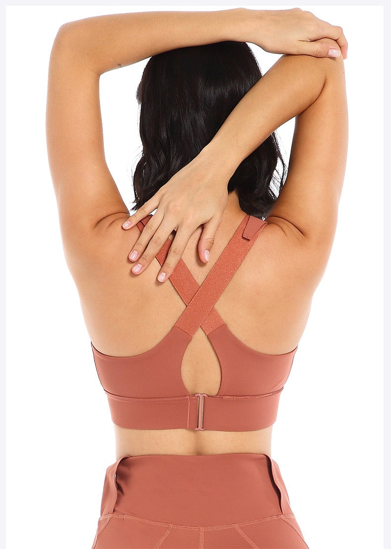 Sports Bras For Women Active Bra Yoga Vest Front Zipper Adjustable Lingerie Gym Workout Shockproof Athletic Brassiere