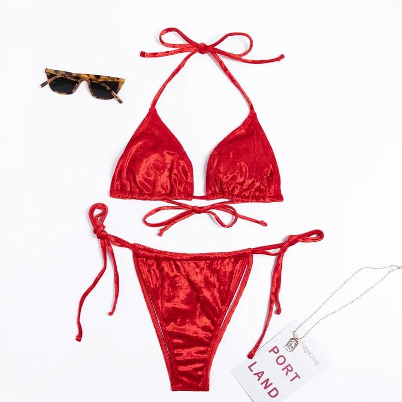 Red Silky bikini