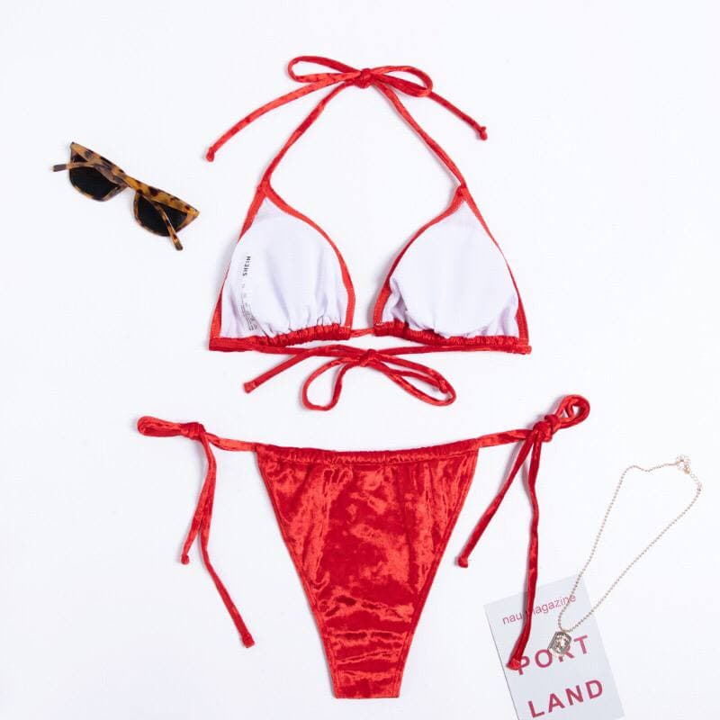 Red Silky bikini