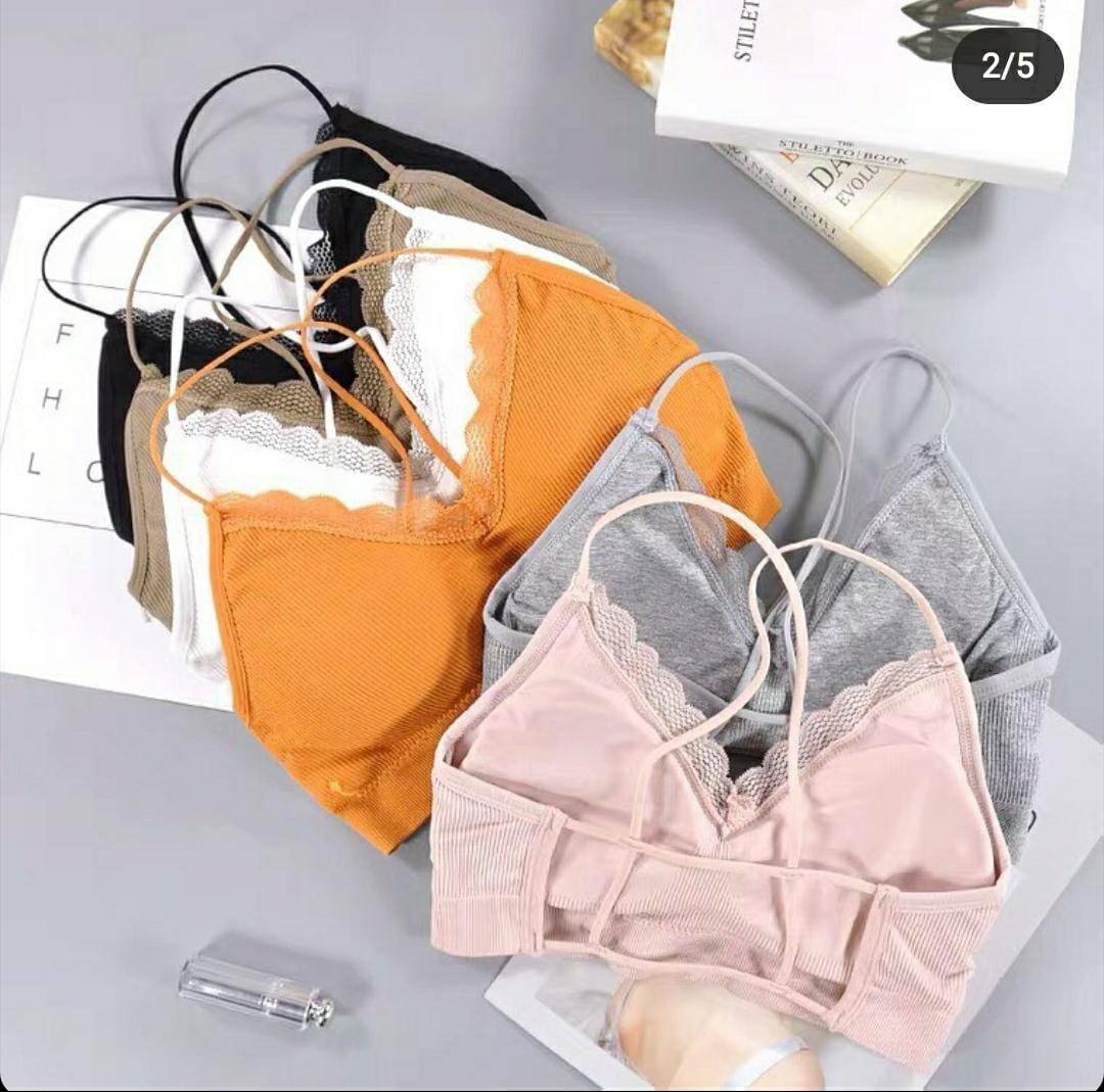 New Sexy Lace Cross Beauty Back Warp Chest Tube Top Girl Suspenders Thread Seamless Women's Sports Underwear