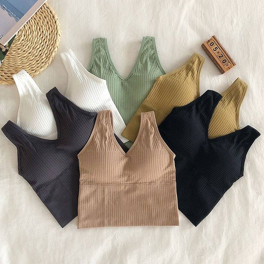 Short Outerwear Women's Sports Vest Summer 2022  New Bottoming Top Belt Chest Pad Tube Top Sling