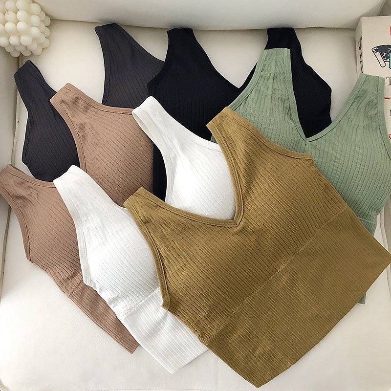 Short Outerwear Women's Sports Vest Summer 2022  New Bottoming Top Belt Chest Pad Tube Top Sling