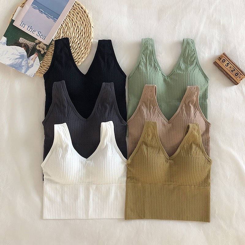 Short Outerwear Women's Sports Vest Summer 2022  New Bottoming Top Belt Chest Pad Tube Top Sling