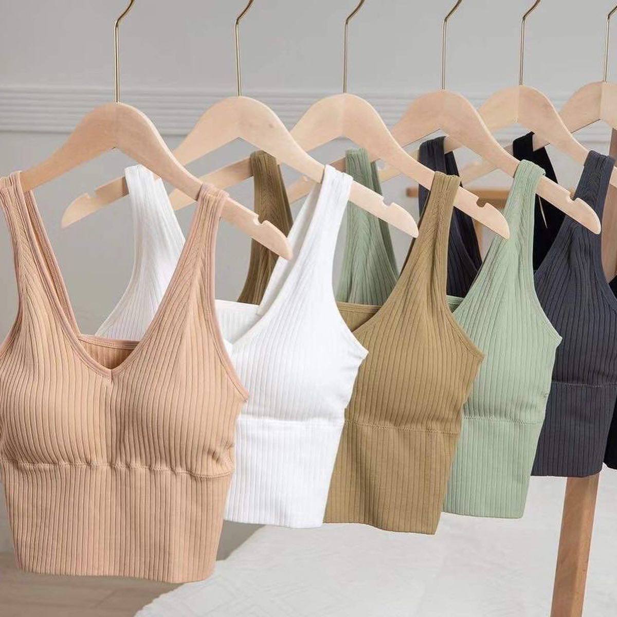 Short Outerwear Women's Sports Vest Summer 2022  New Bottoming Top Belt Chest Pad Tube Top Sling