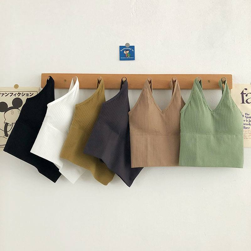 Short Outerwear Women's Sports Vest Summer 2022  New Bottoming Top Belt Chest Pad Tube Top Sling