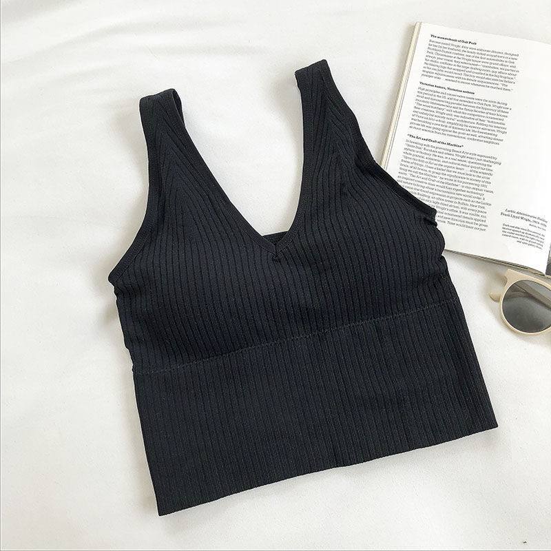 Short Outerwear Women's Sports Vest Summer 2022  New Bottoming Top Belt Chest Pad Tube Top Sling
