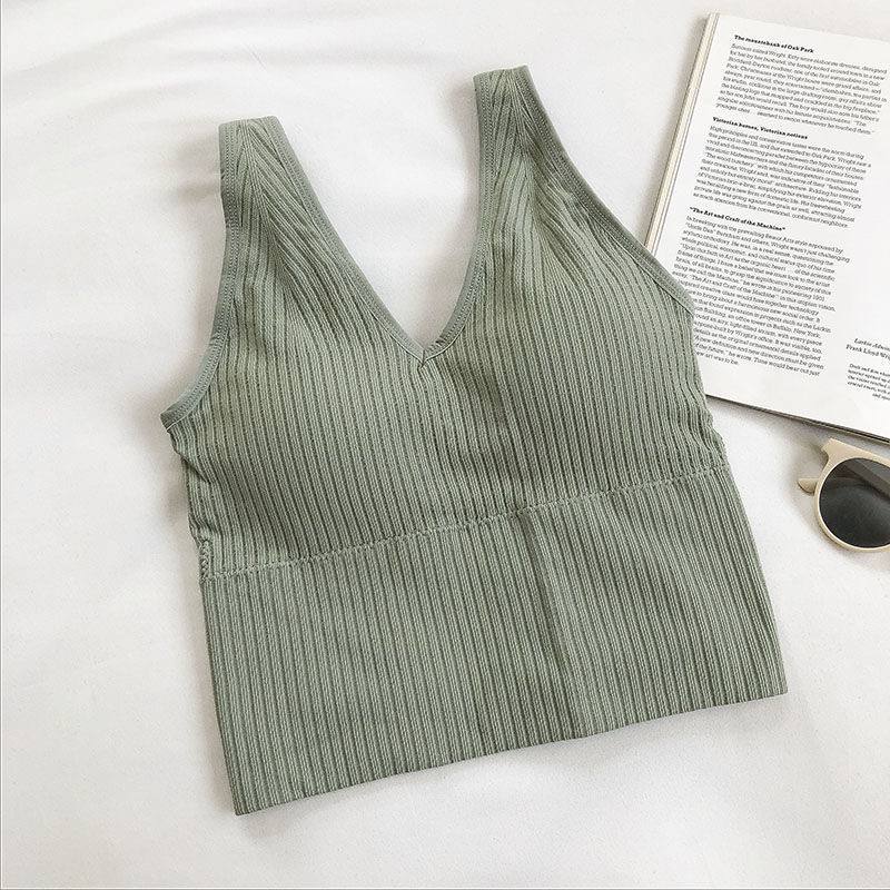 Short Outerwear Women's Sports Vest Summer 2022  New Bottoming Top Belt Chest Pad Tube Top Sling