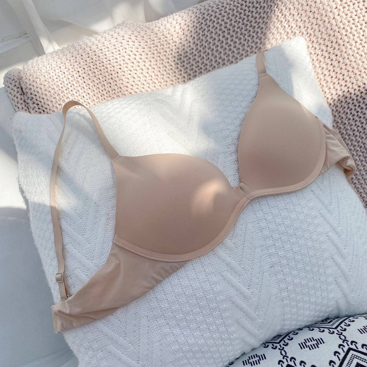 Comfortable Japanese-style Underwear Without Steel Ring For Girls Simple Small Bra Thin Section Seamless Breathable Type Adjustment Bra