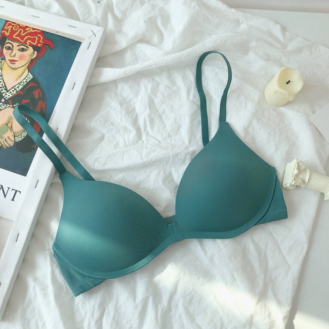 Comfortable Japanese-style Underwear Without Steel Ring For Girls Simple Small Bra Thin Section Seamless Breathable Type Adjustment Bra