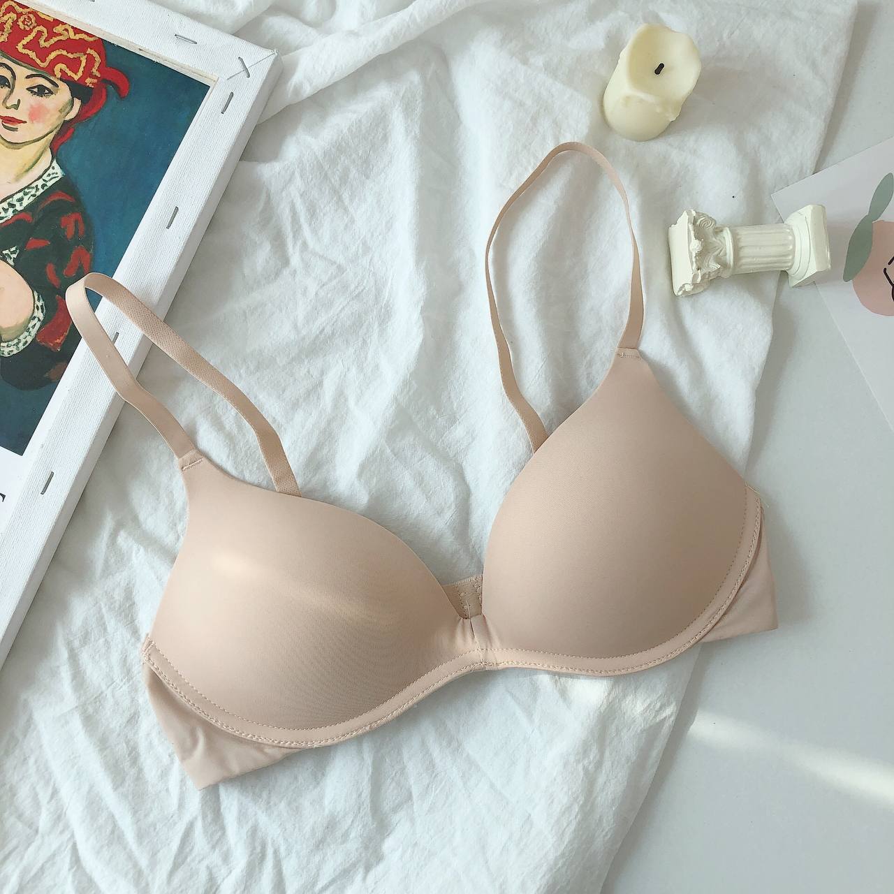 Comfortable Japanese-style Underwear Without Steel Ring For Girls Simple Small Bra Thin Section Seamless Breathable Type Adjustment Bra