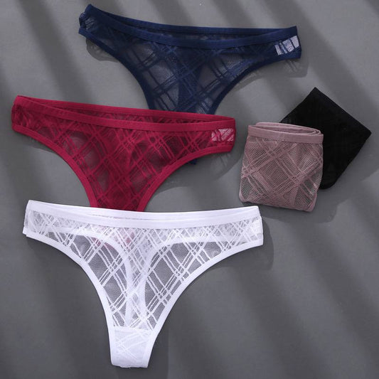 Sexy Floral Transparent Women Thongs G-String Lingerie Lace Panties