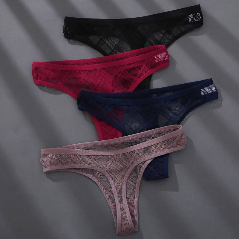 Sexy Floral Transparent Women Thongs G-String Lingerie Lace Panties