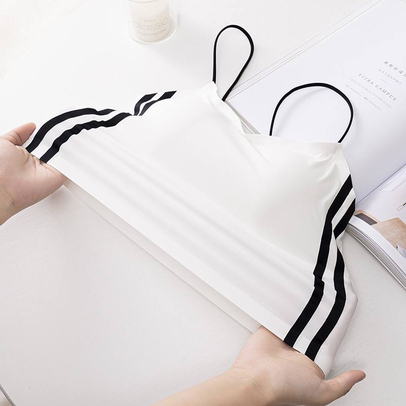 Ladies Seamless Vest With Suspenders On The Outside, Bottoming On The Inside, Ice Silk Sleeveless Top