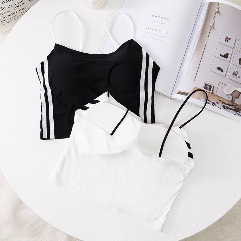 Ladies Seamless Vest With Suspenders On The Outside, Bottoming On The Inside, Ice Silk Sleeveless Top