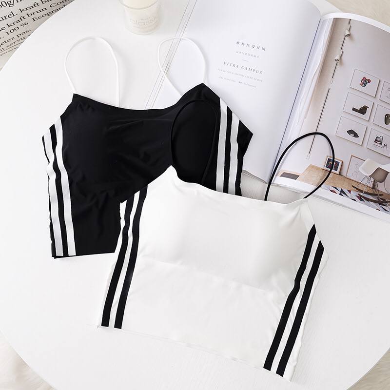 Ladies Seamless Vest With Suspenders On The Outside, Bottoming On The Inside, Ice Silk Sleeveless Top