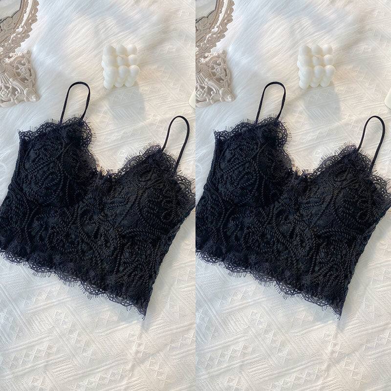 Sling Design Sense Top's Women's Outerwear Vest 2022 New Lace Sexy Beautiful Back Tube Top With Breast Pad