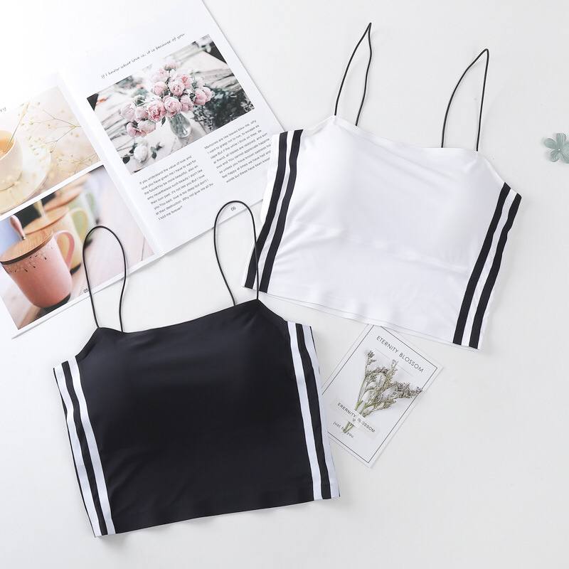 Ladies Seamless Vest With Suspenders On The Outside, Bottoming On The Inside, Ice Silk Sleeveless Top