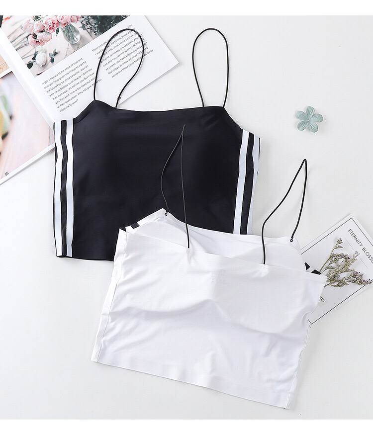 Ladies Seamless Vest With Suspenders On The Outside, Bottoming On The Inside, Ice Silk Sleeveless Top