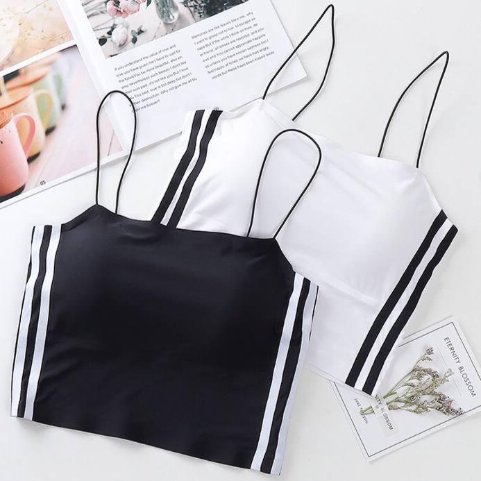 Ladies Seamless Vest With Suspenders On The Outside, Bottoming On The Inside, Ice Silk Sleeveless Top