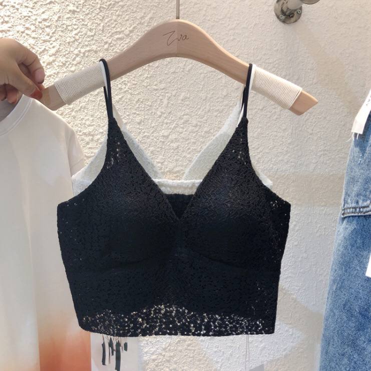 French Niche Lace Vest Women Wear Small Suspenders Inside And Outside Wear A Trendy Bottoming Shirt Top