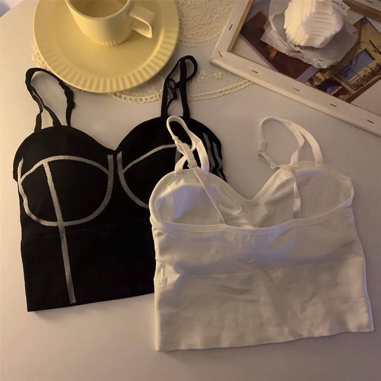 New Crop Top Shiny Slim Corset Top Chest Plate Strap Tube Top Fashion Women's Camisole