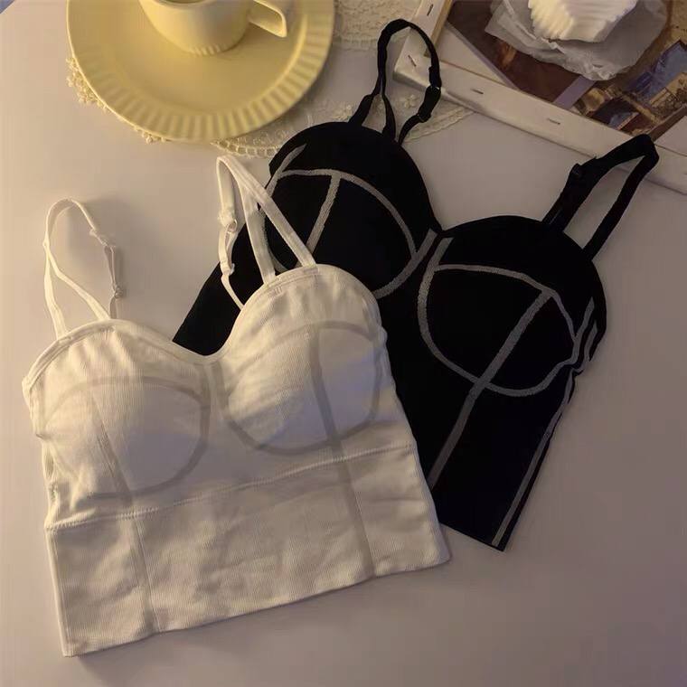 New Crop Top Shiny Slim Corset Top Chest Plate Strap Tube Top Fashion Women's Camisole