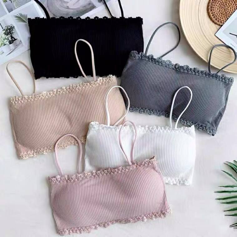 Tube Top Warp Chest Anti-glare Girl Bra Gather Underwear Bottom Hanging Short Summer With Beautiful Back