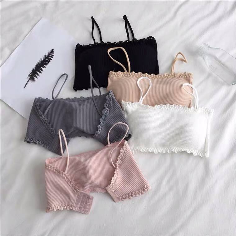Tube Top Warp Chest Anti-glare Girl Bra Gather Underwear Bottom Hanging Short Summer With Beautiful Back