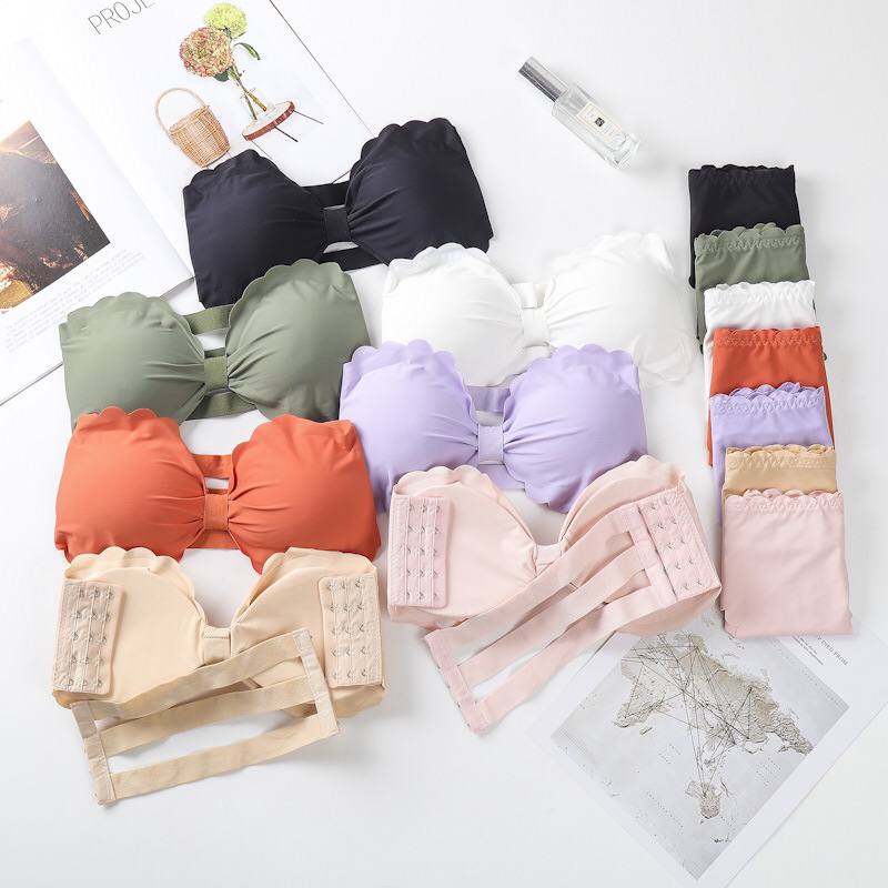 Korean Strapless Bra Sexy Non-Slip Push-Up Invisible Bra Underwear Suits