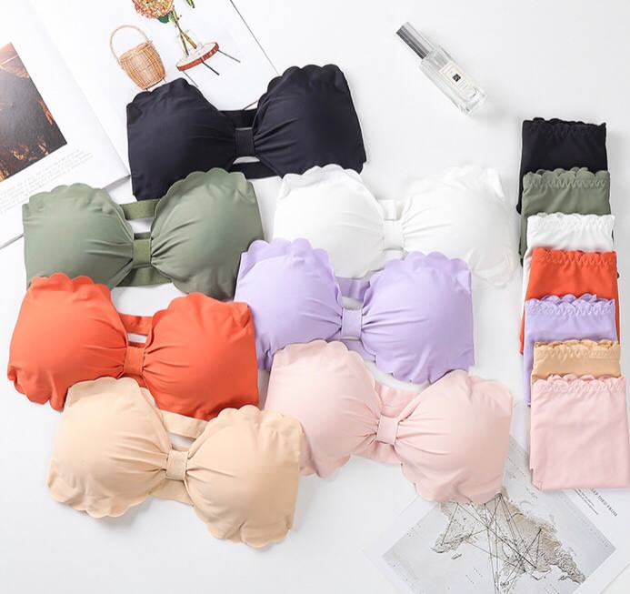 Korean Strapless Bra Sexy Non-Slip Push-Up Invisible Bra Underwear Suits
