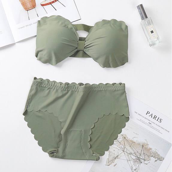 Korean Strapless Bra Sexy Non-Slip Push-Up Invisible Bra Underwear Suits