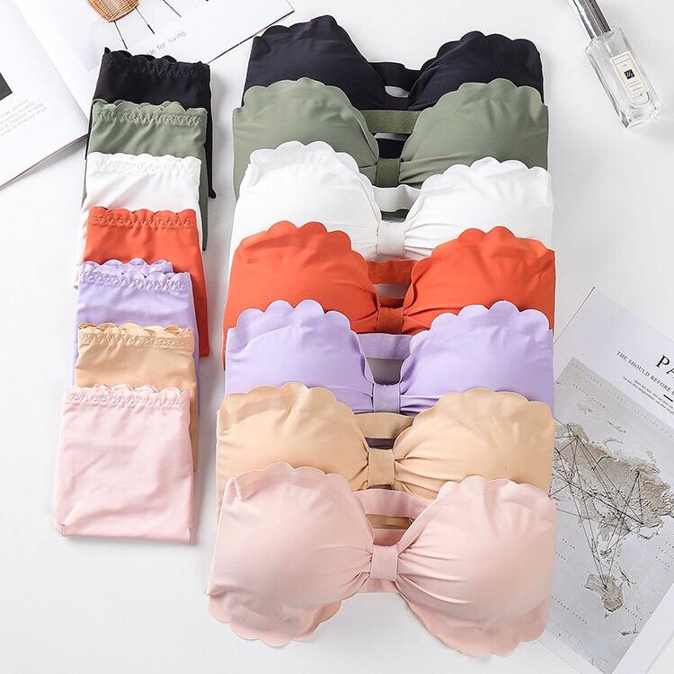 Korean Strapless Bra Sexy Non-Slip Push-Up Invisible Bra Underwear Suits