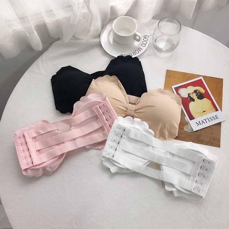 Korean Strapless Bra Sexy Non-Slip Push-Up Invisible Bra Underwear Suits