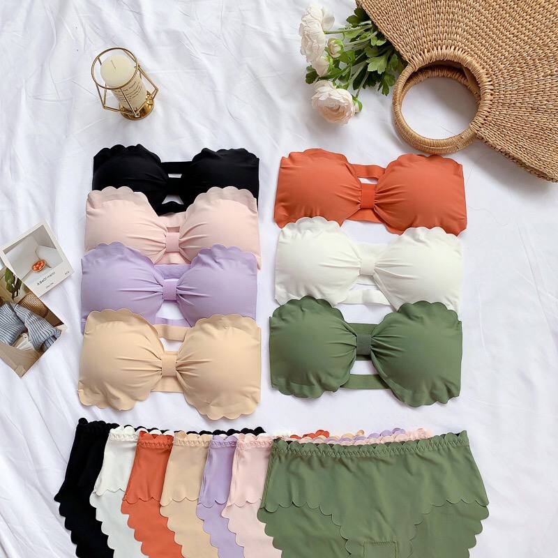 Korean Strapless Bra Sexy Non-Slip Push-Up Invisible Bra Underwear Suits