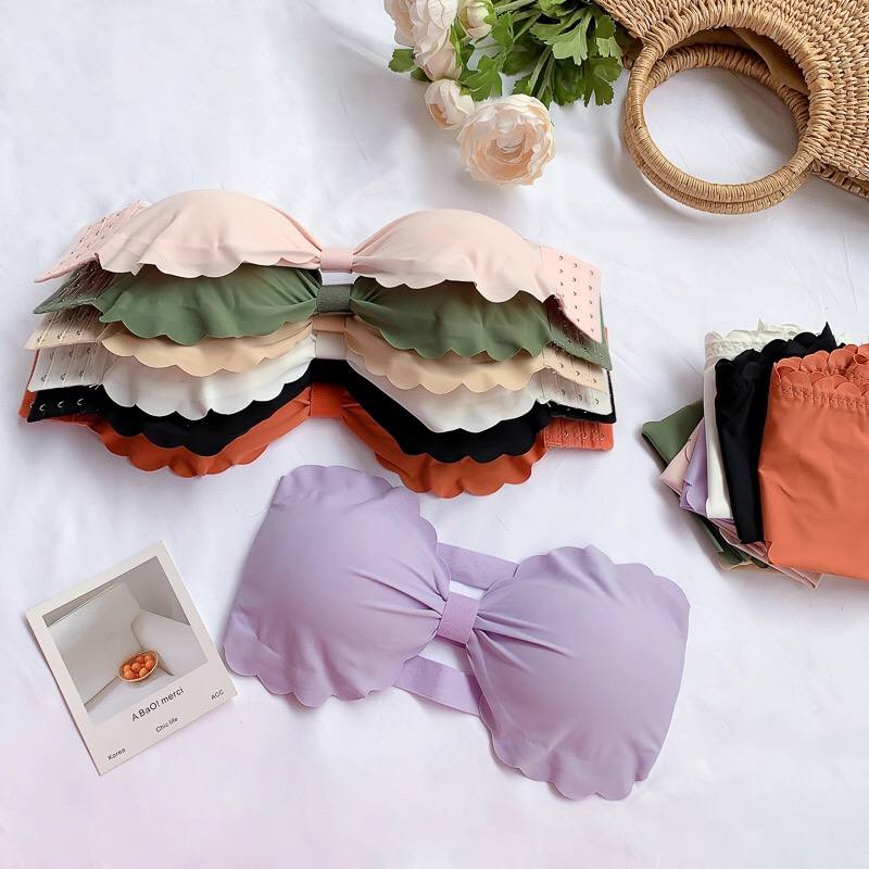 Korean Strapless Bra Sexy Non-Slip Push-Up Invisible Bra Underwear Suits