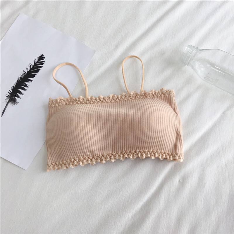 Tube Top Warp Chest Anti-glare Girl Bra Gather Underwear Bottom Hanging Short Summer With Beautiful Back