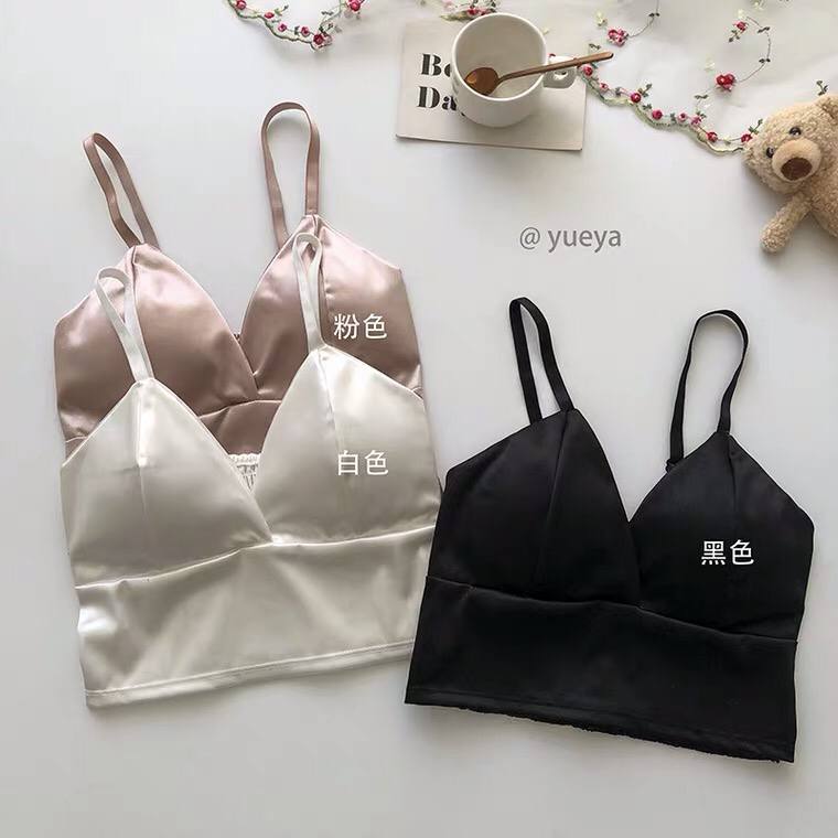 Tube Top Beautiful Back Triangle Cup Bra Bottom Warp Chest Strap, Chest Pad With V-neck