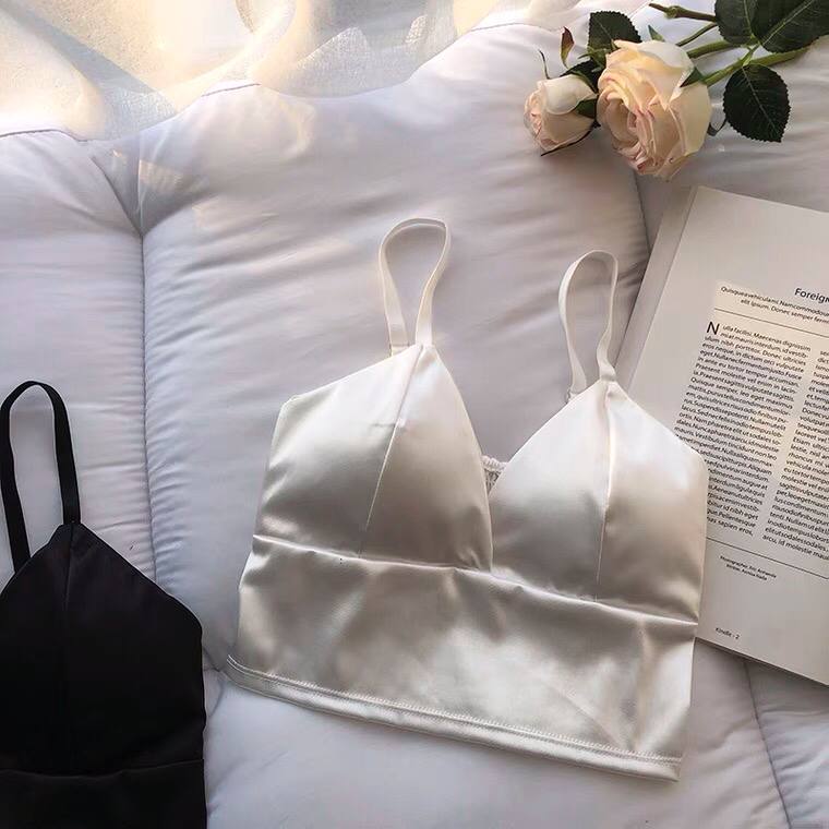 Tube Top Beautiful Back Triangle Cup Bra Bottom Warp Chest Strap, Chest Pad With V-neck