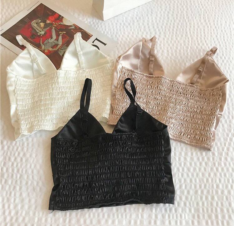 Tube Top Beautiful Back Triangle Cup Bra Bottom Warp Chest Strap, Chest Pad With V-neck